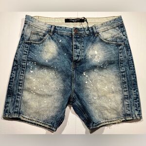 Play Cloths Distress Denim Shorts Men’s Blue Size 38 Streetwear Hip Hop Skate